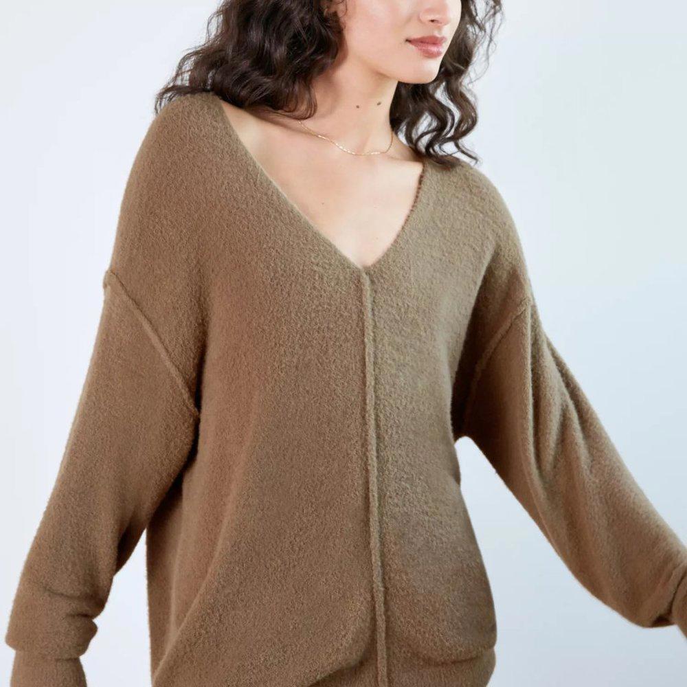 Aritzia Wilfred Free Hush Chenille Knit V-Neck Sweater - Picture 2 of 9